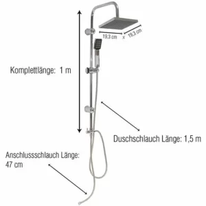 Grafner® Duschgarnitur Mit Regenschauerduschkopf Und Handbrause Duschsäule 9
