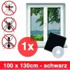Grafner® Insektenschutz Fliegengitter Fenster 100x130cm Mit Klettband IS10903 Schwarz 17