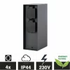 Grafner® Steckdosensäule Anthrazit Mit 4 Außensteckdosen Edelstahl Gartensteckdose Energiesäule 17