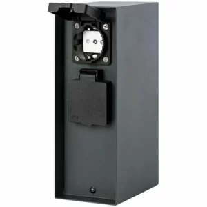 Grafner® Steckdosensäule Anthrazit Mit 4 Außensteckdosen Edelstahl Gartensteckdose Energiesäule 9