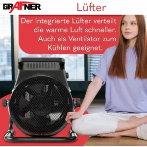 Grafner® Elektroheizer Heizlüfter Bauheizer 2000 Watt Heizstrahler EH10933 13