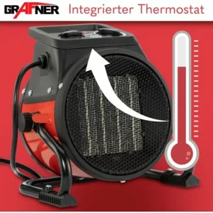 Grafner® Elektroheizer Heizlüfter Bauheizer 2000 Watt Heizstrahler EH10933 15