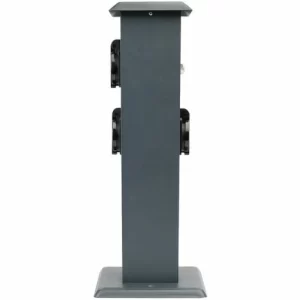 Grafner® Steckdosensäule Anthrazit Mit Dämmerungssensor Edelstahl Gartensteckdose Energiesäule 15
