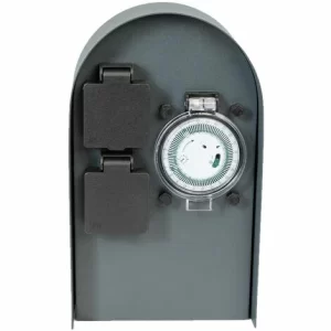 Grafner® Edelstahl Steckdosensäule Mit Timer 2 Außensteckdosen Anthrazit Gartensteckdose 13