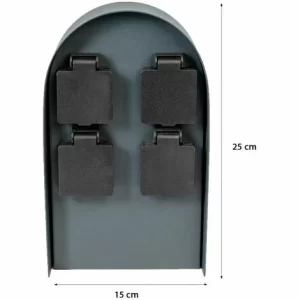 Grafner® Steckdosensäule Mit 4 Außensteckdosen Edelstahl Gartensteckdose Energiesäule 11