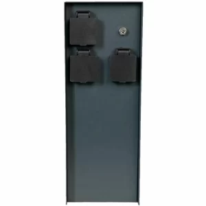 Grafner® Steckdosensäule Dämmerungssensor Anthrazit Mit 4 Außensteckdosen Edelstahl Gartensteckdose 13