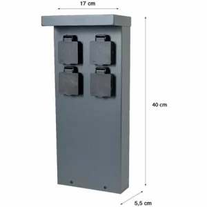 Grafner® Steckdosensäule Mit 4 Außensteckdosen Edelstahl Gartensteckdose Energiesäule 11