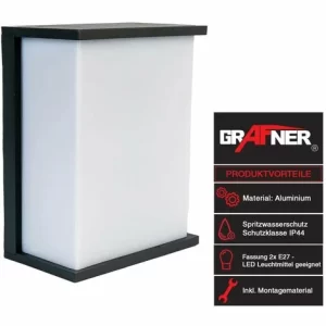 Grafner® LED Aluminium Wandlampe Außenleuchte Innenleuchte 9