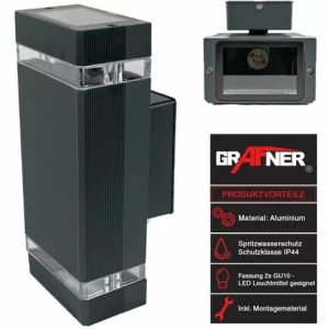 Grafner® LED Aluminium Wandlampe Außenleuchte Innenleuchte 9