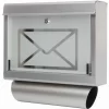 Grafner® Briefkasten Mit Zeitungsrolle Aus Edelstahl Und Glas Motiv Briefumschlag Postkasten 13