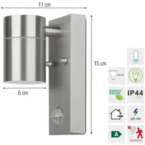 Grafner® Edelstahl Wandlampe Mit Bewegungsmelder 26BPIR Leuchte Lichtschein Down/Unten 9