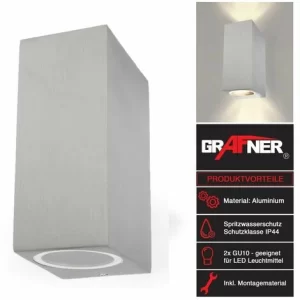 Grafner® Aluminium Wandlampe 37SQWB-2 Poliert Wandleuchte Lichtschein Up&Down/Oben&Unten 9