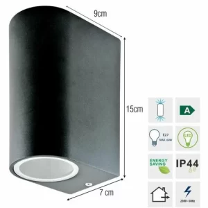 Grafner® Aluminium Wandlampe 37WB-2 Leuchte Lichtschein Up&Down/Oben&Unten In Schwarz 11