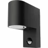 Grafner® Aluminium Wandlampe Mit Bewegungsmelder 37WBPIR Wandleuchte Lichtschein Down/Unten Schwarz 19