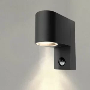 Grafner® Aluminium Wandlampe Mit Bewegungsmelder 37WBPIR Wandleuchte Lichtschein Down/Unten Schwarz 11